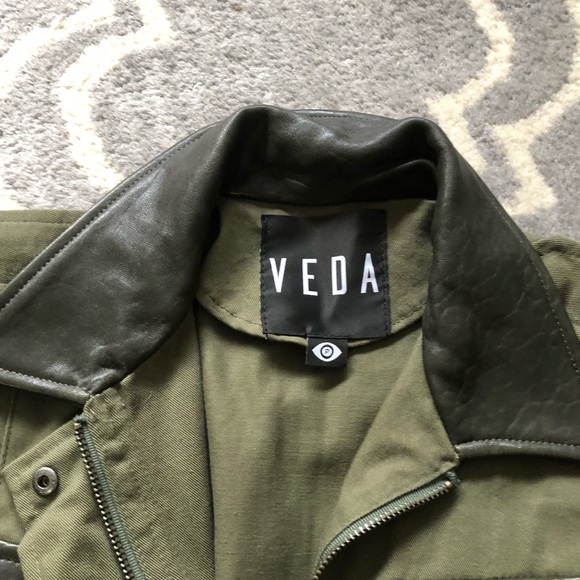 Veda Size S Jacket With Genuine Leather - Picture 3 of 10